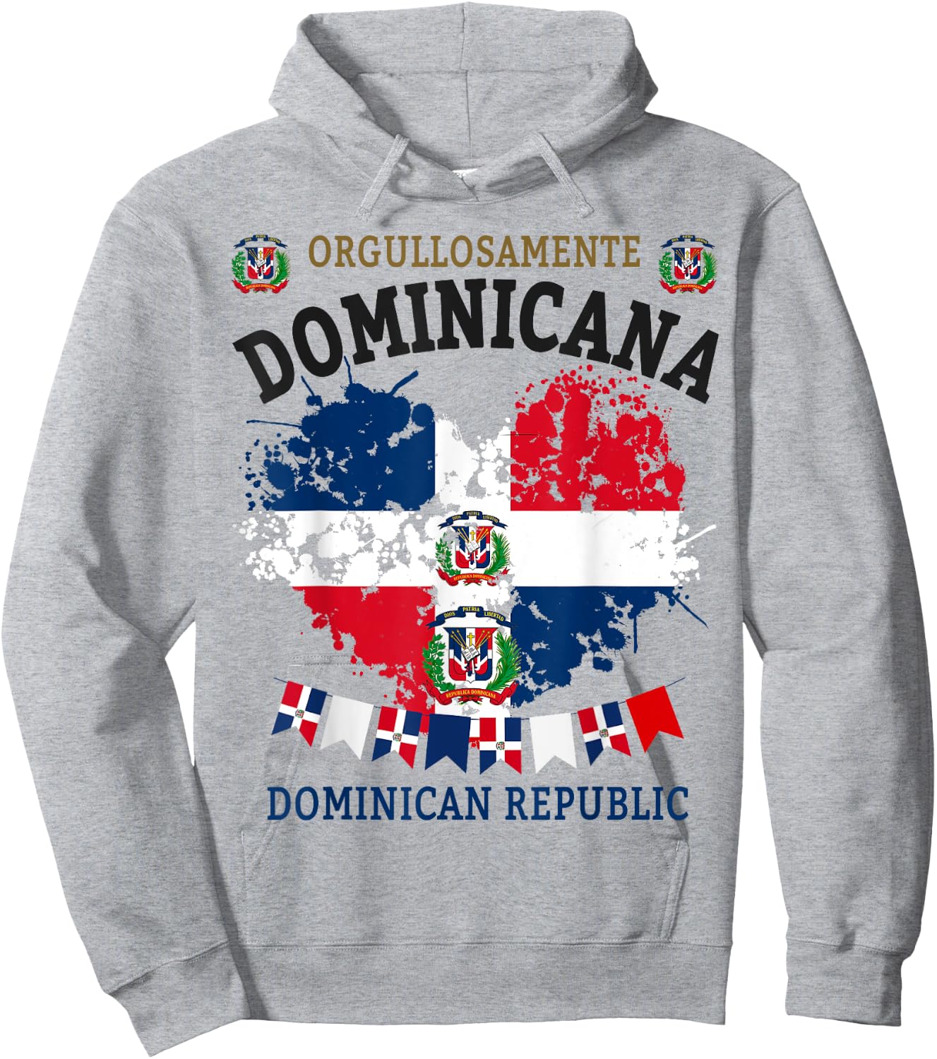 Republica Dominicana & Hispanic Dominican Flag Hoodie - Hoodie | Ash