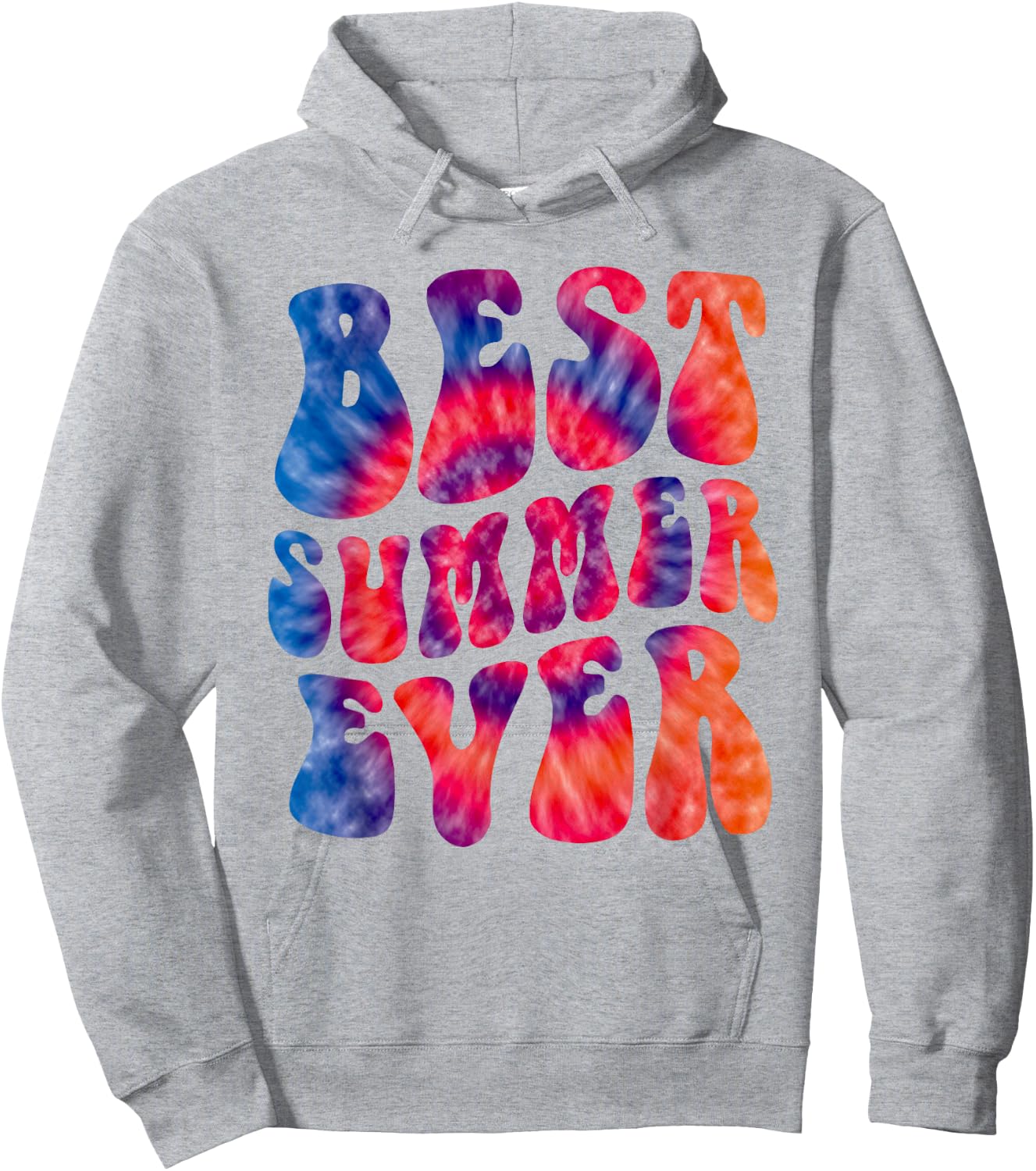 Retro BEST SUMMER EVER Camp Crew Vibes Kids Campfire Sunny Hoodie - Hoodie | Ash