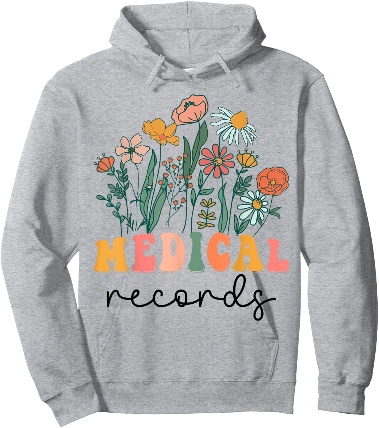 Groovy Wildflower Medical Records Hoodie - Hoodie | Ash