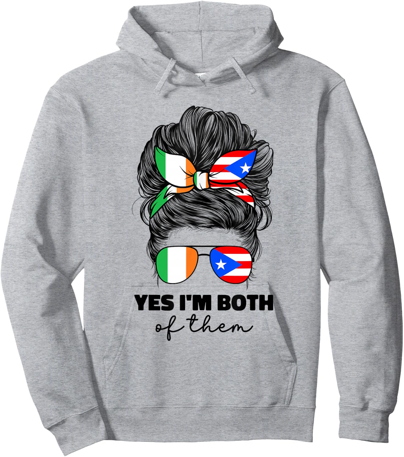 Half Irish And Puerto Rican Rico Ireland Flag Girl Hoodie - Hoodie | Ash