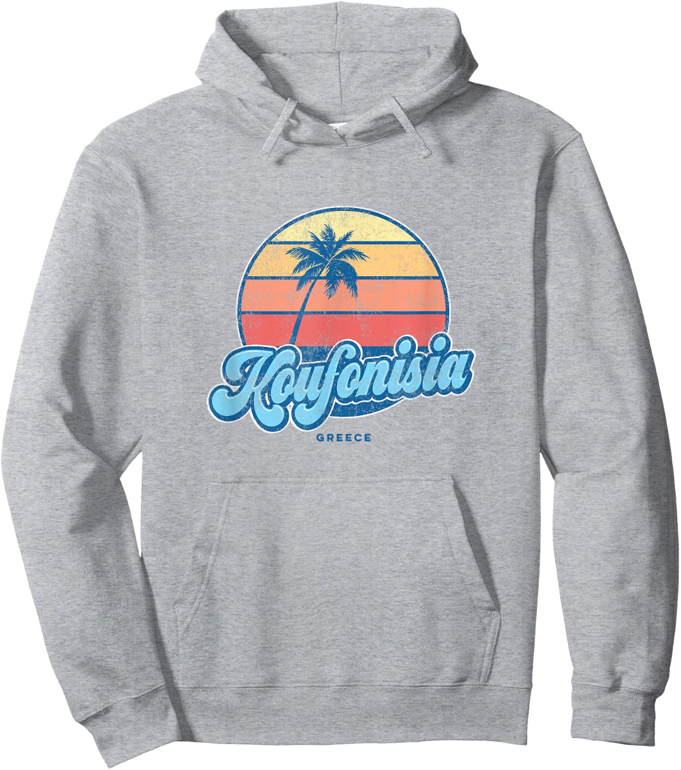 Vintage Koufonisia Greece Classic 70s Retro Surfer Hoodie - Hoodie | Ash