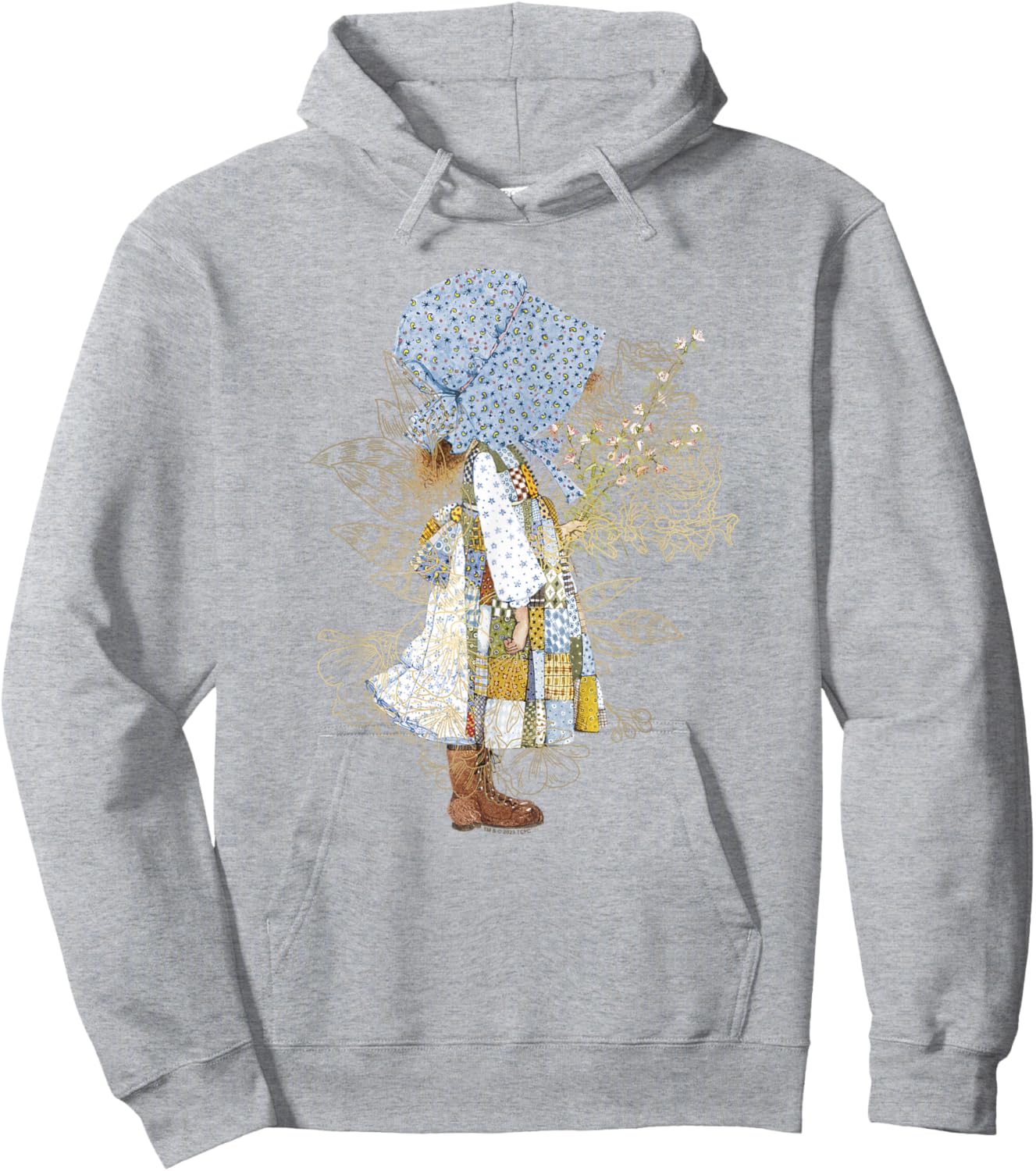 Holly Hobbie County Girl Holding Flowers Sweet Vintage Hoodie - Hoodie | Ash