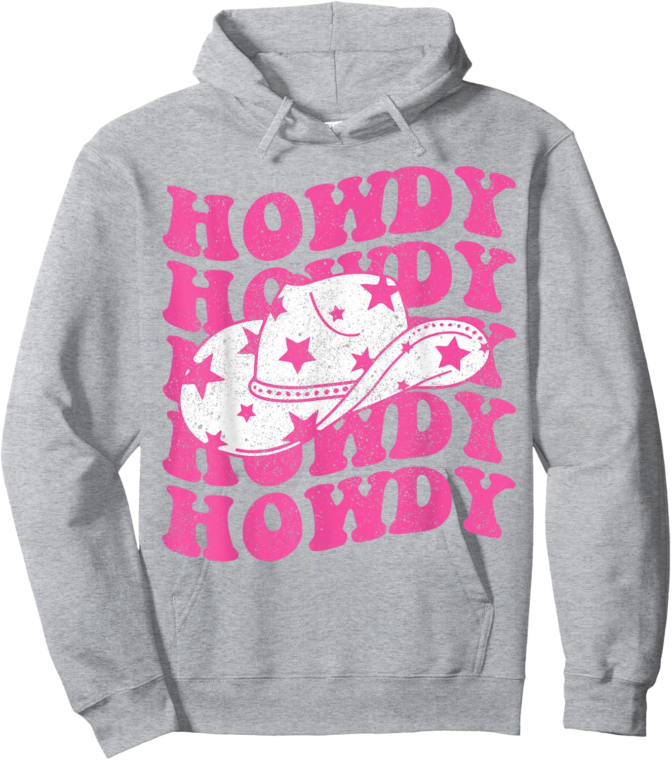 Howdy Southern Western Girl Country Rodeo Pink Cowgirl Retro Hoodie - Hoodie | Ash