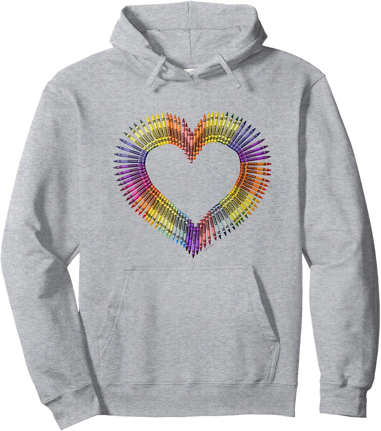 Crayola Valentine's Day Heart Shaped Crayon Arrangement Hoodie - Hoodie | Ash