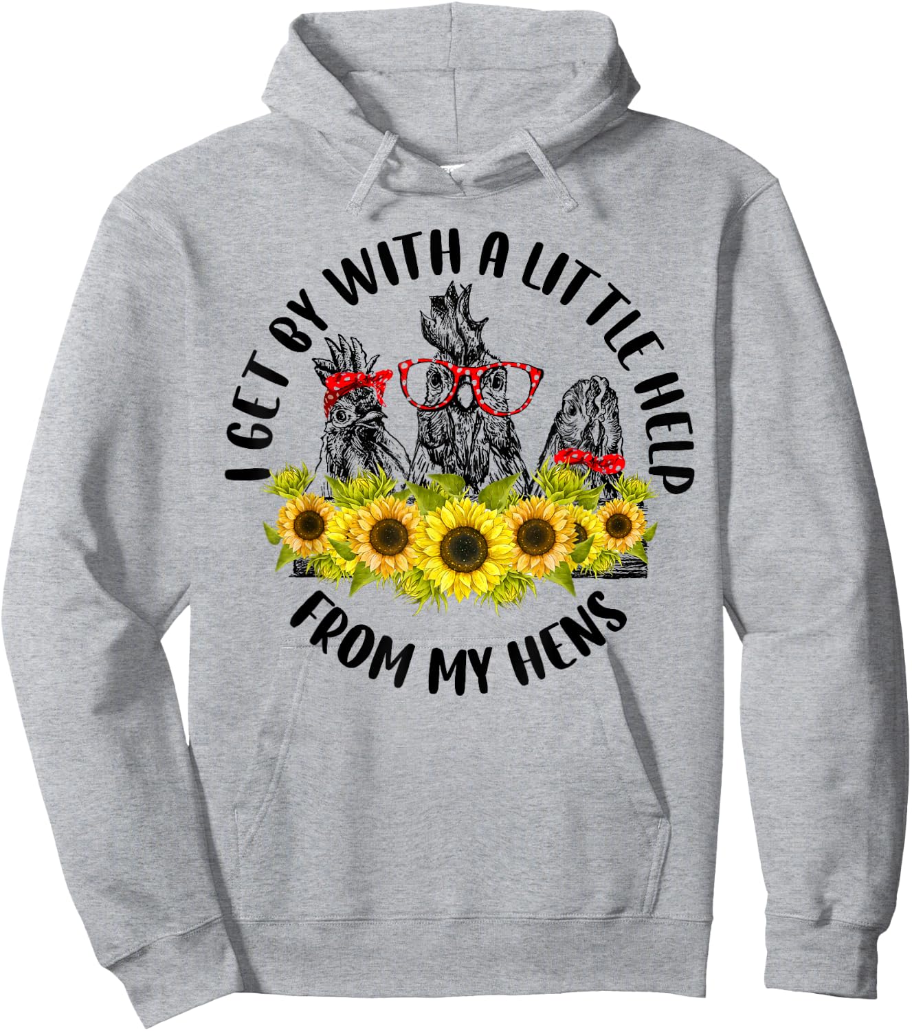 I Get By With A Little Help From My Hens Farmer Vintage Hoodie - Hoodie | Ash