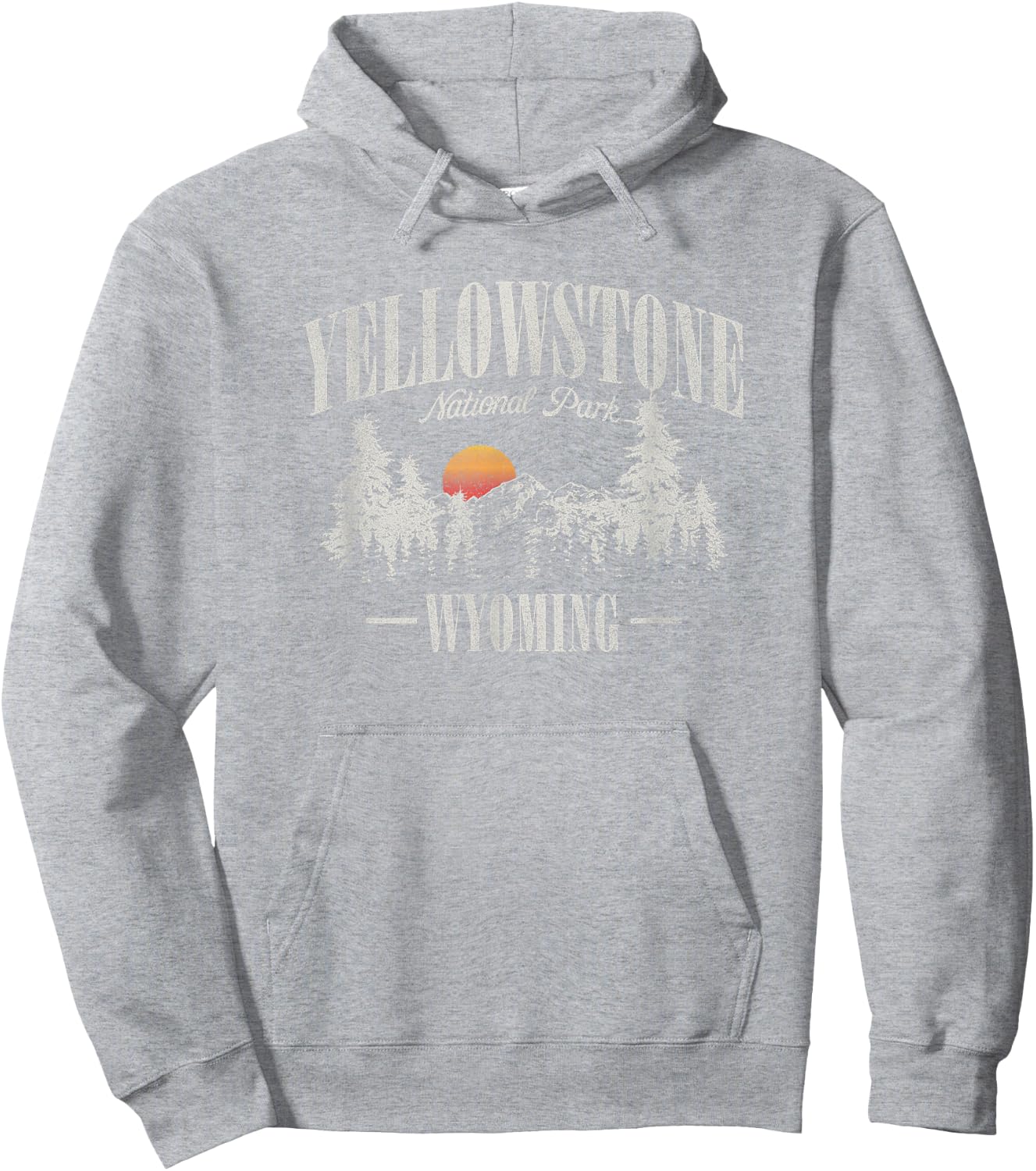 Yellowstone National Park Vintage Hoodie - Hoodie | Ash