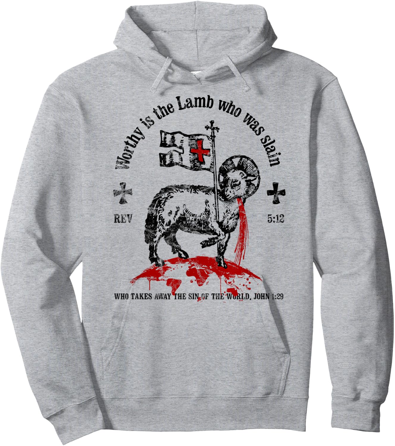 Worthy is the Lamb that was Slain Revelation 5:12 Hoodie - Hoodie | Ash
