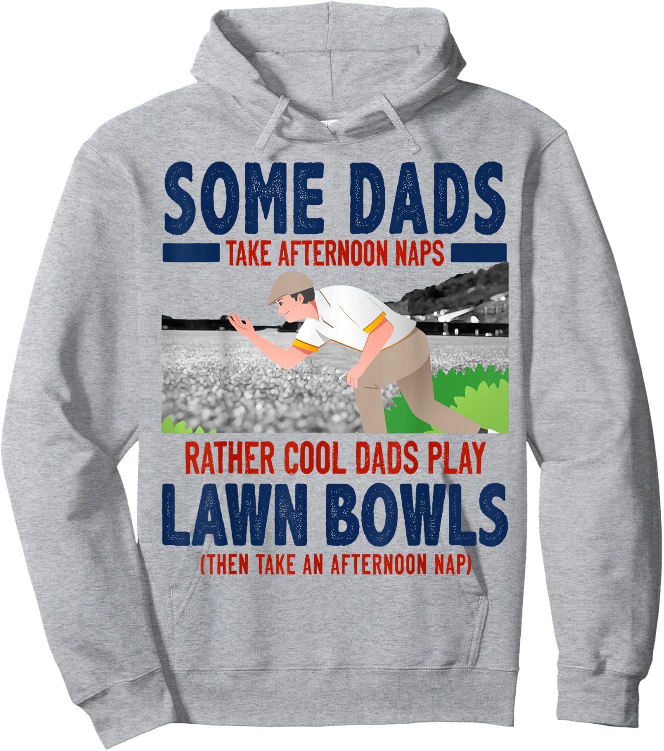 Lawn Bowls Idea For Dad & Funny Lawn Green Bowls Hoodie - Hoodie | Ash