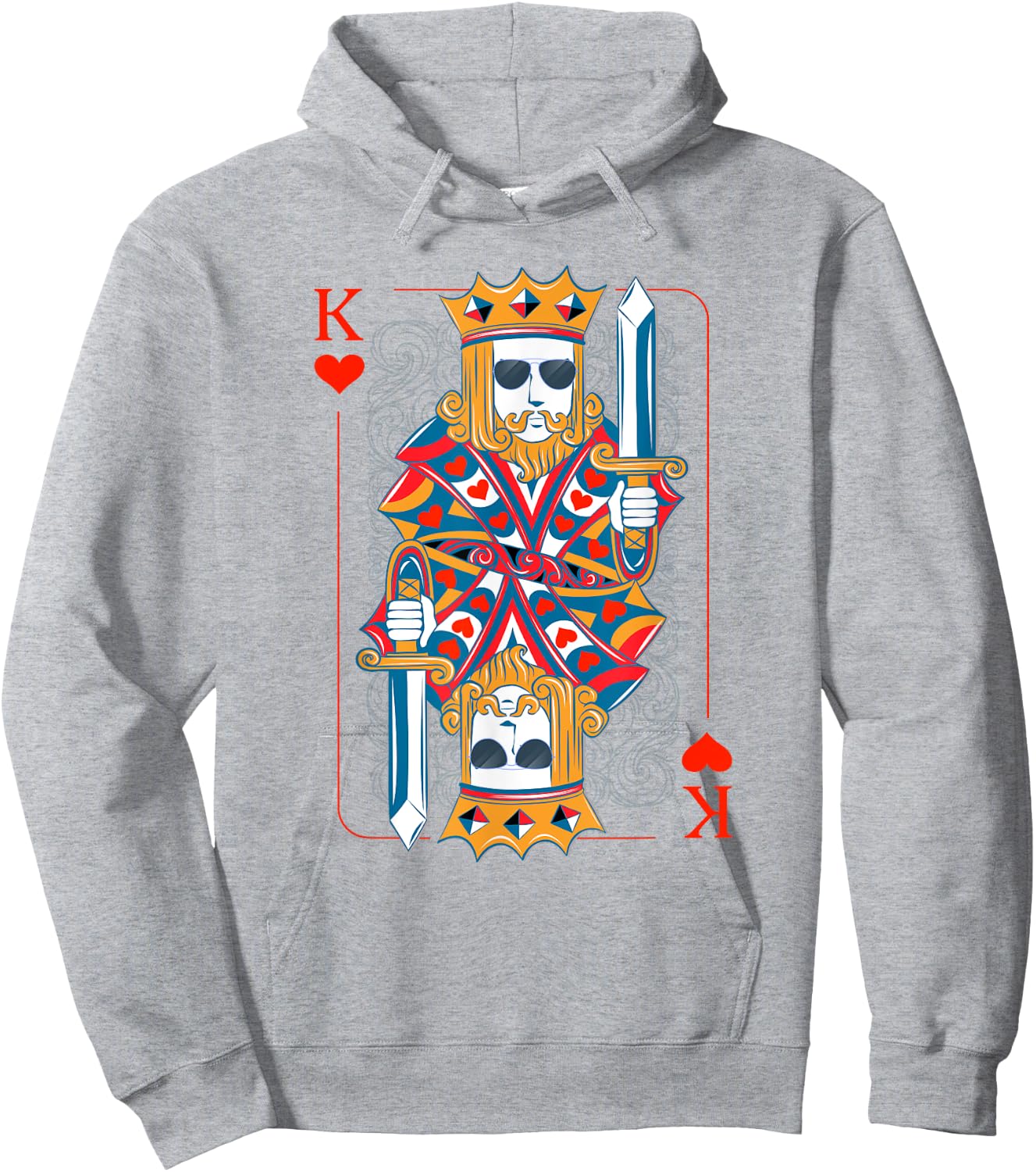 King Of Hearts Matching Couple Valentines King of Hearts Hoodie - Hoodie | Ash