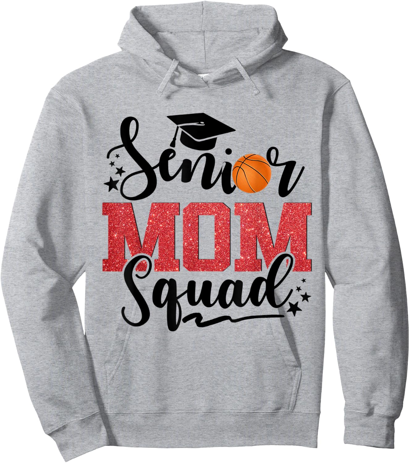 Senior Mom Squad Basketball Hoodie - Hoodie | Ash