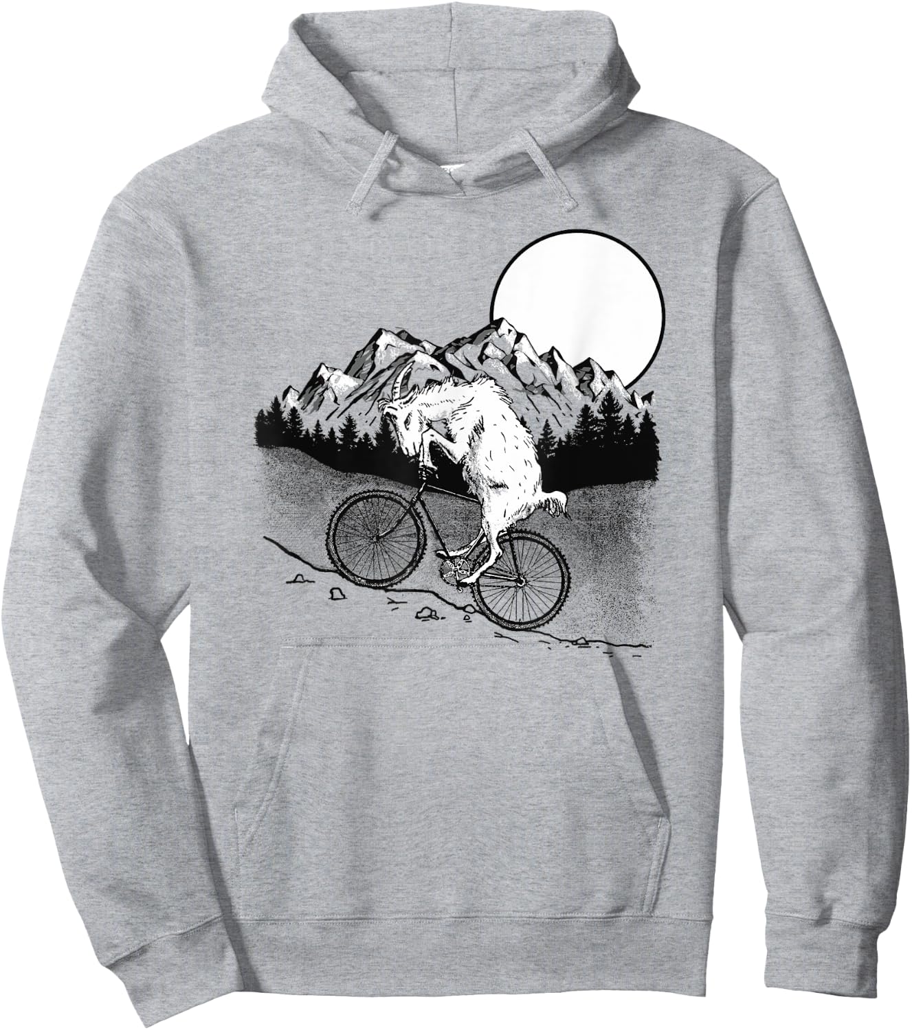 Mountain Goat Funny Mountain Biking Goat Biker Vintage 80s Hoodie - Hoodie | Ash
