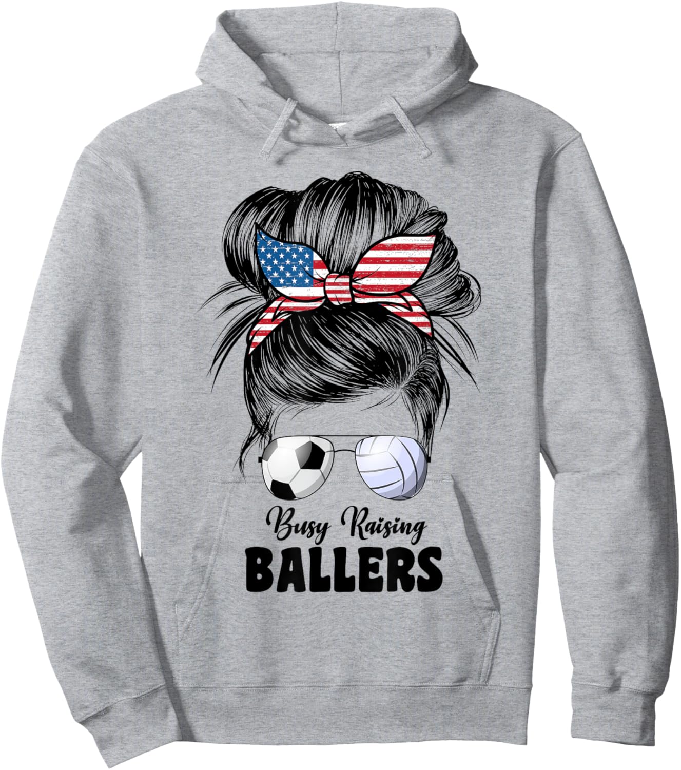 Busy Raising Ballers Volleyball And Soccer Mom Mom Hoodie - Hoodie | Ash