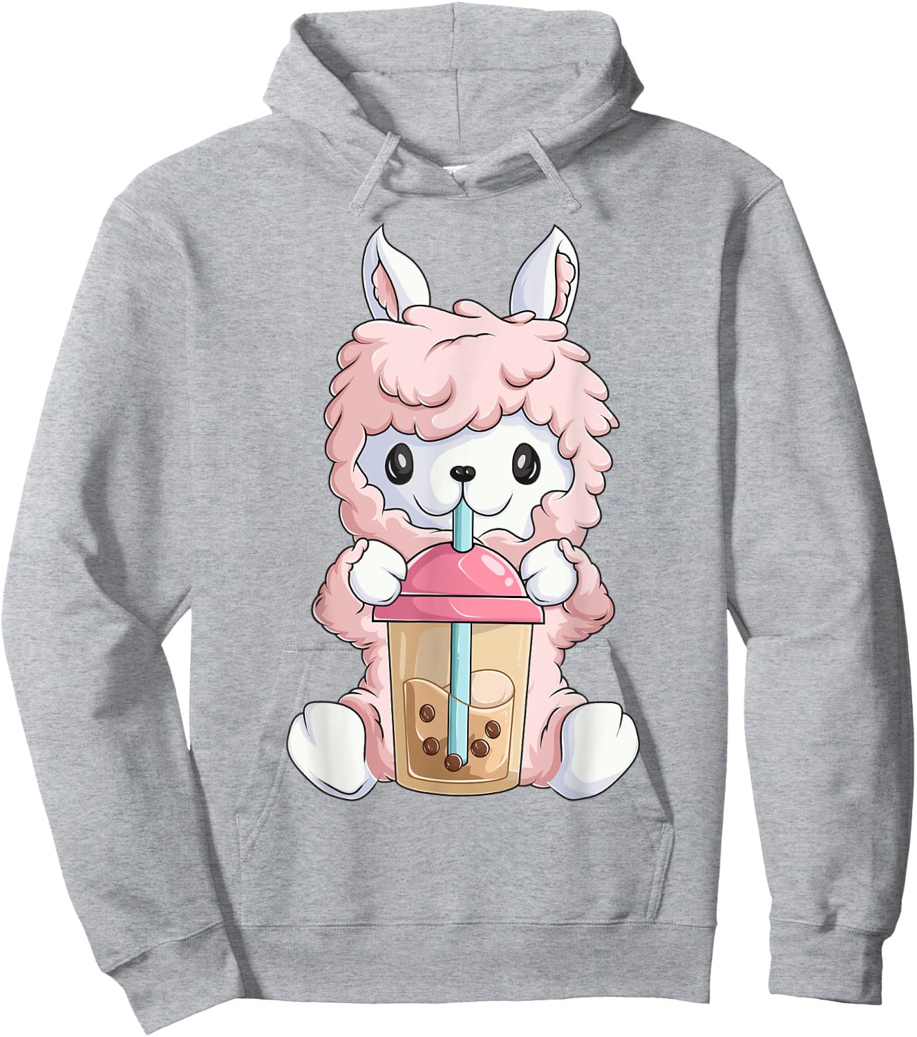 Kawaii Anime Llama Shirt Girls, Boba Bubble Tea Hoodie - Hoodie | Ash