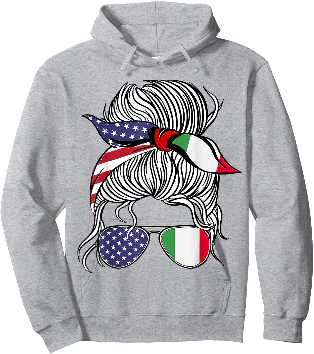 American Italian Patriot Flag Women Girl Italy Grown Hoodie - Hoodie | Ash