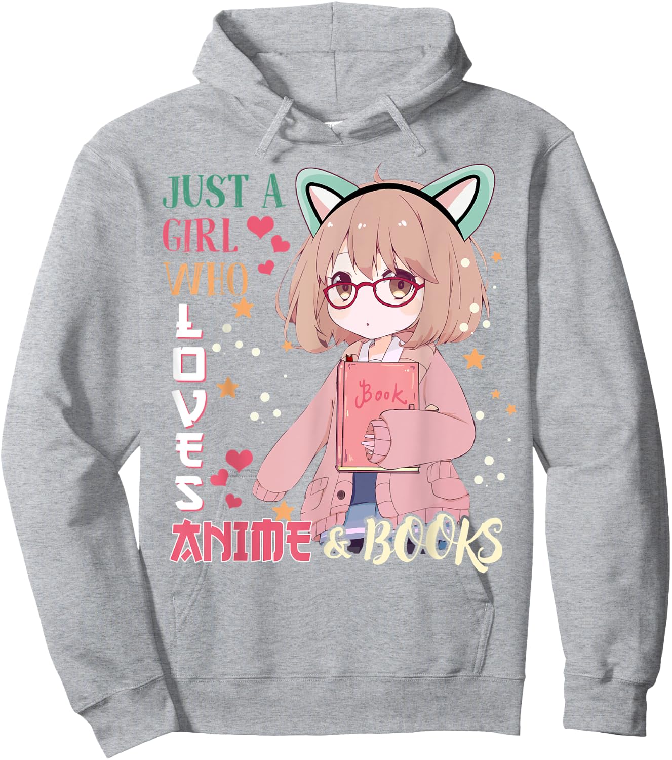 Anime-Shirt Just A Girl Who Love Anime & Books Kids Teenage Hoodie - Hoodie | Ash