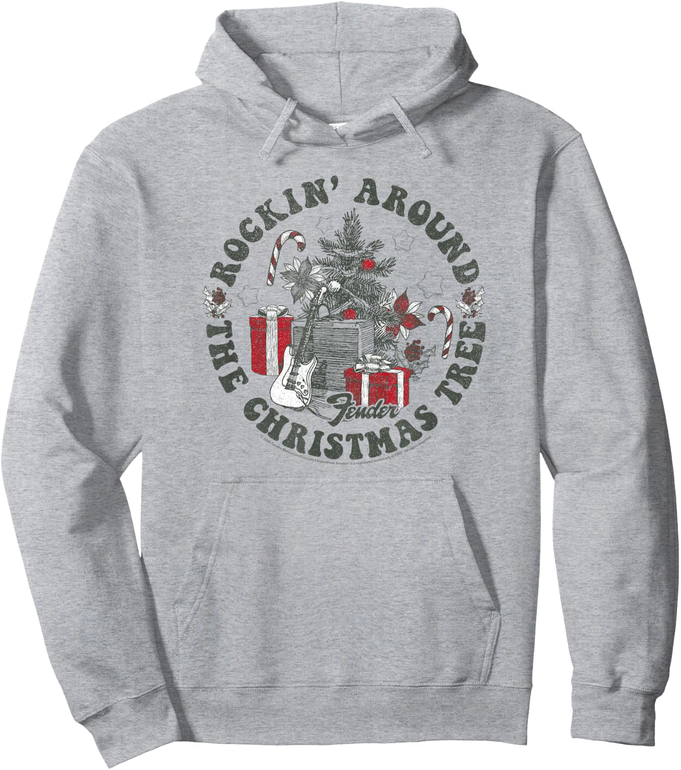 Fender Christmas Rockin' Around The Christmas Tree Hoodie - Hoodie | Ash