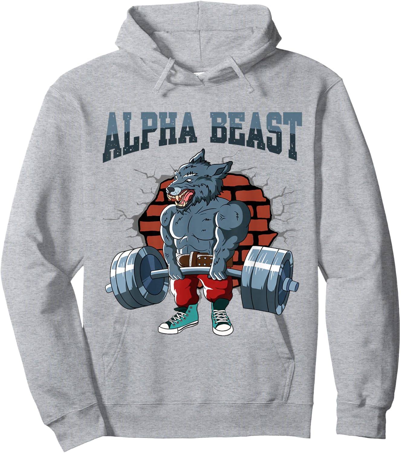 Fitness Training Pumps Alpha Wolf for Deadlift Fitness Hoodie - Hoodie | Ash