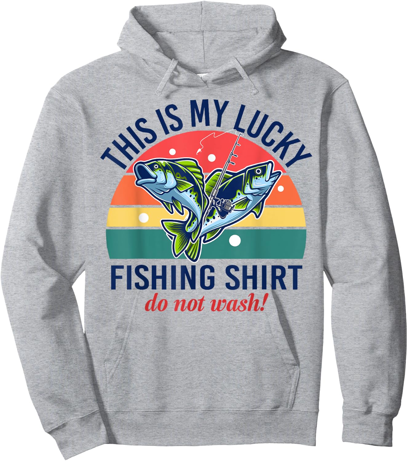 My Lucky Fishing-Shirt Youth Kids Boys Funny Bass Hoodie - Hoodie | Ash