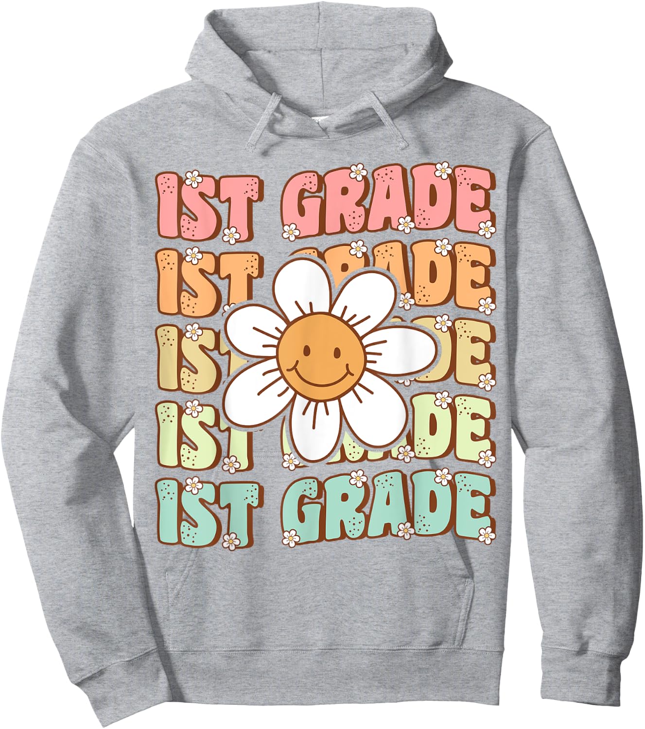 Groovy 1st Grade Back To School First Day of First Grade Hoodie - Hoodie | Ash