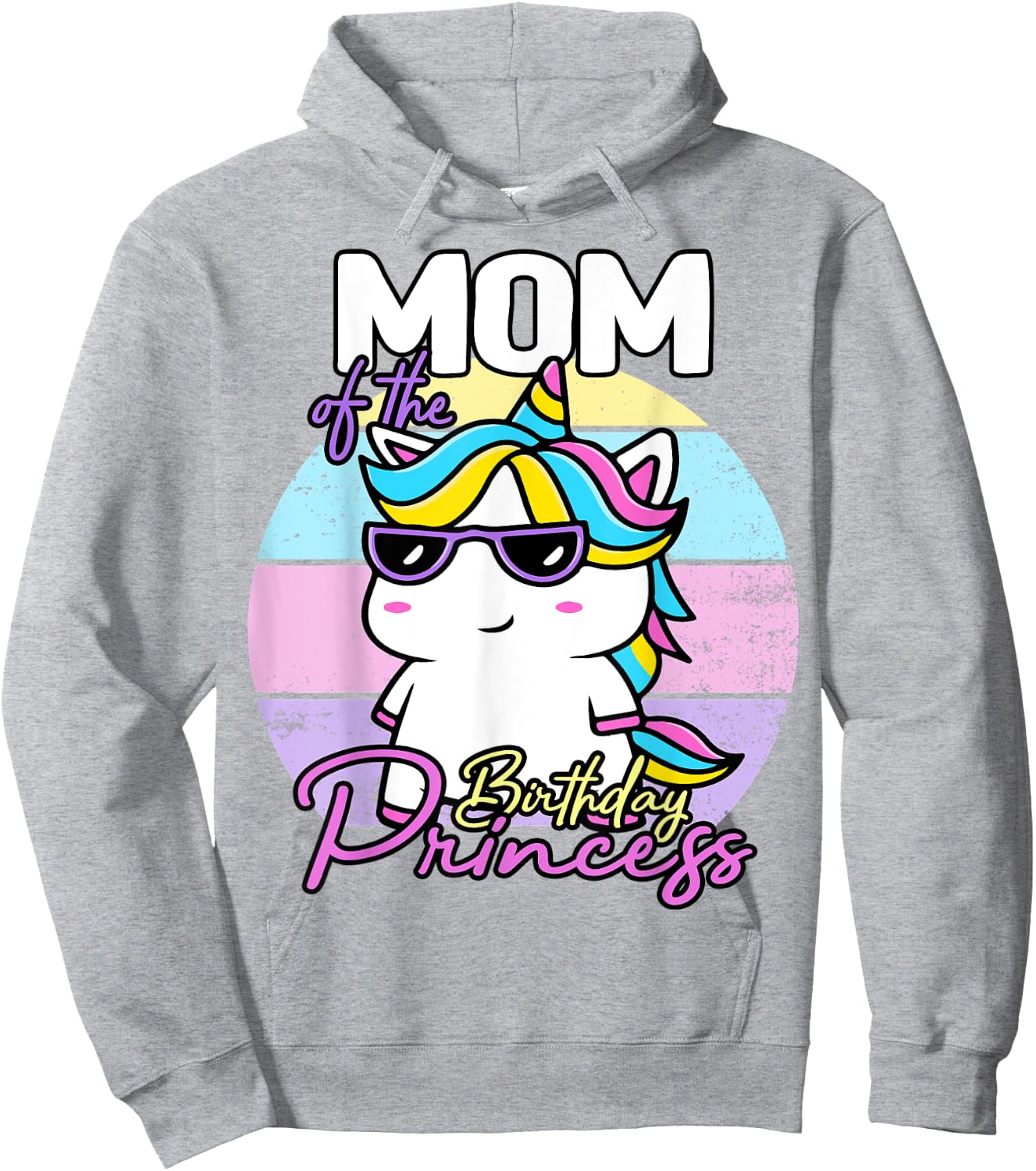 Unicorn Mom Of The Birthday Princess Unicorn Hoodie - Hoodie | Ash