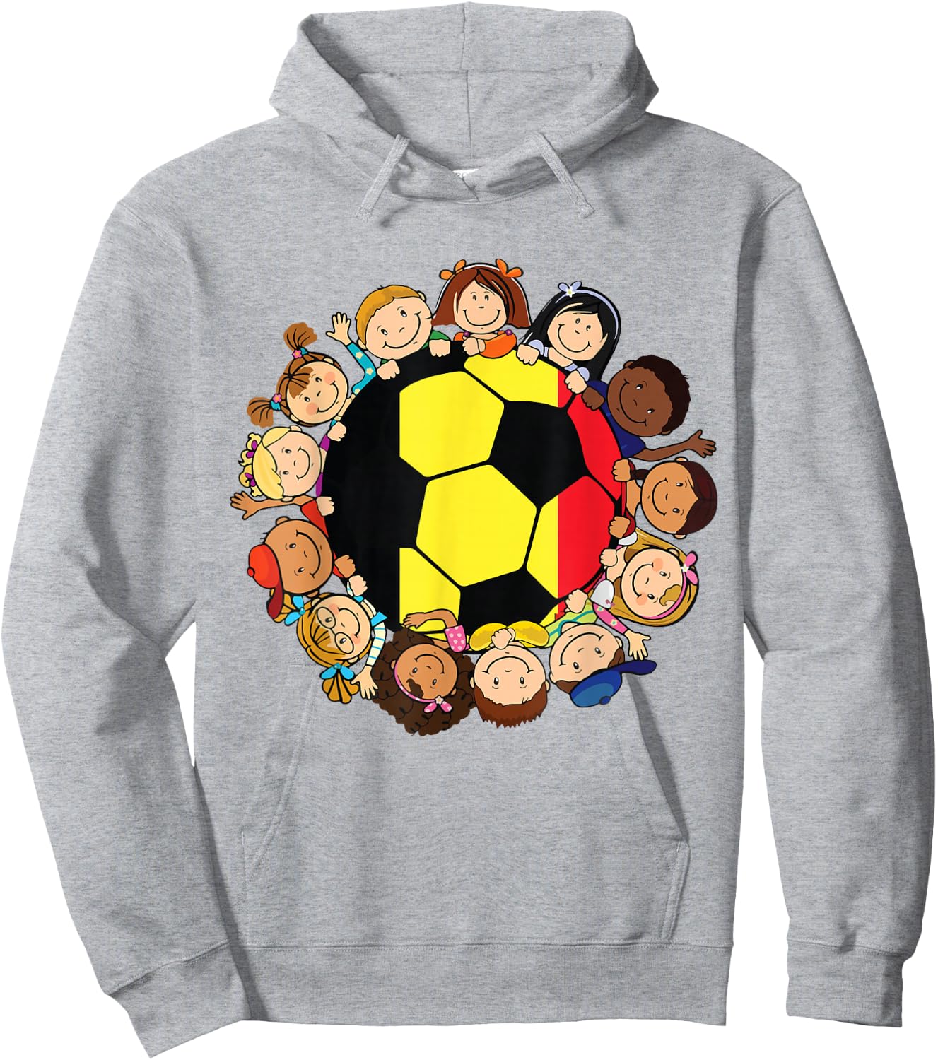 Belgium Soccer Ball Kids Toddler Girls Around Belgian Flag Hoodie - Hoodie | Ash
