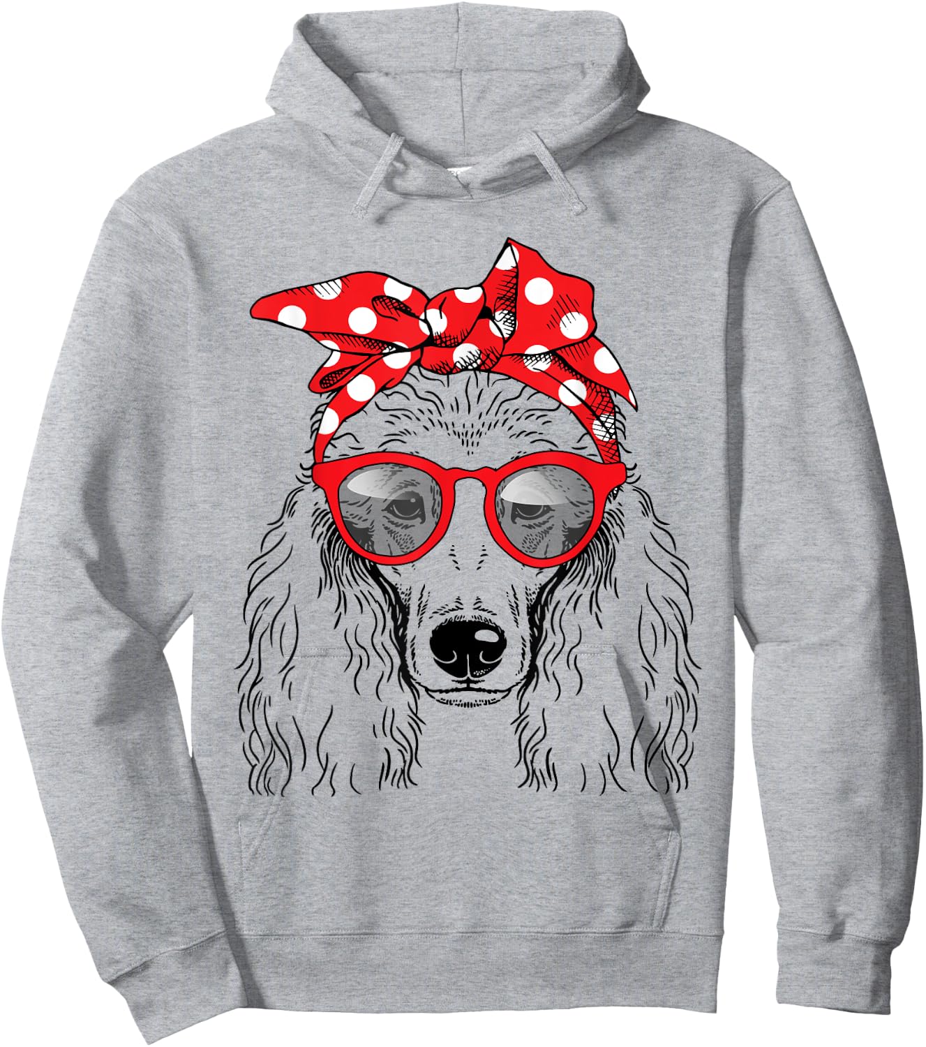 Poodle Dog Mom Bandana Sunglasses Mother's Day Men Women Hoodie - Hoodie | Ash