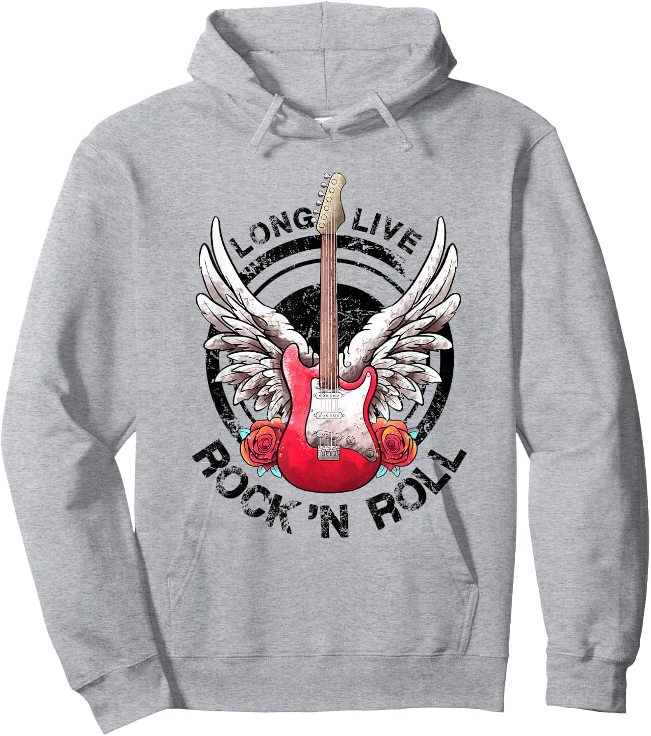Long Live Rock and Roll Rock&Roll Vintage Electric Guitars Hoodie - Hoodie | Ash