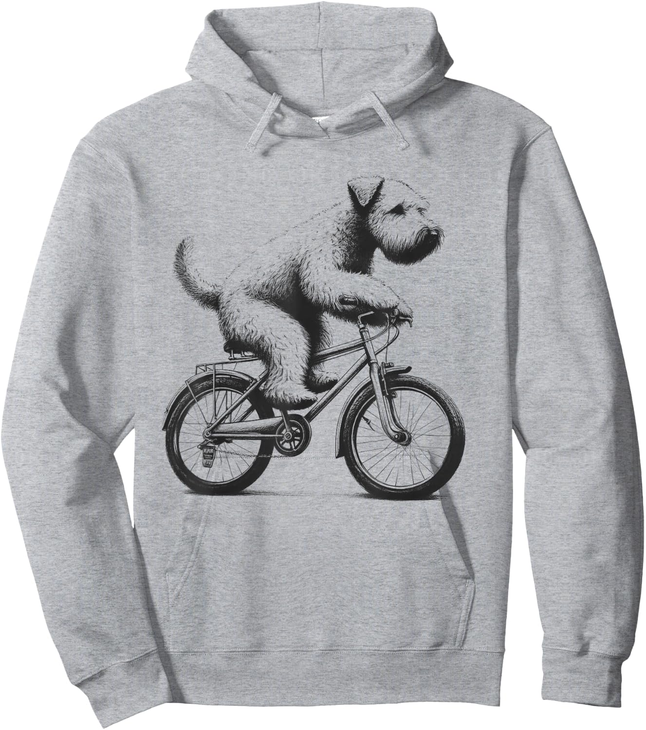Soft Coated Wheaten Terrier Dog Riding a Bike Cycling Hoodie - Hoodie | Ash