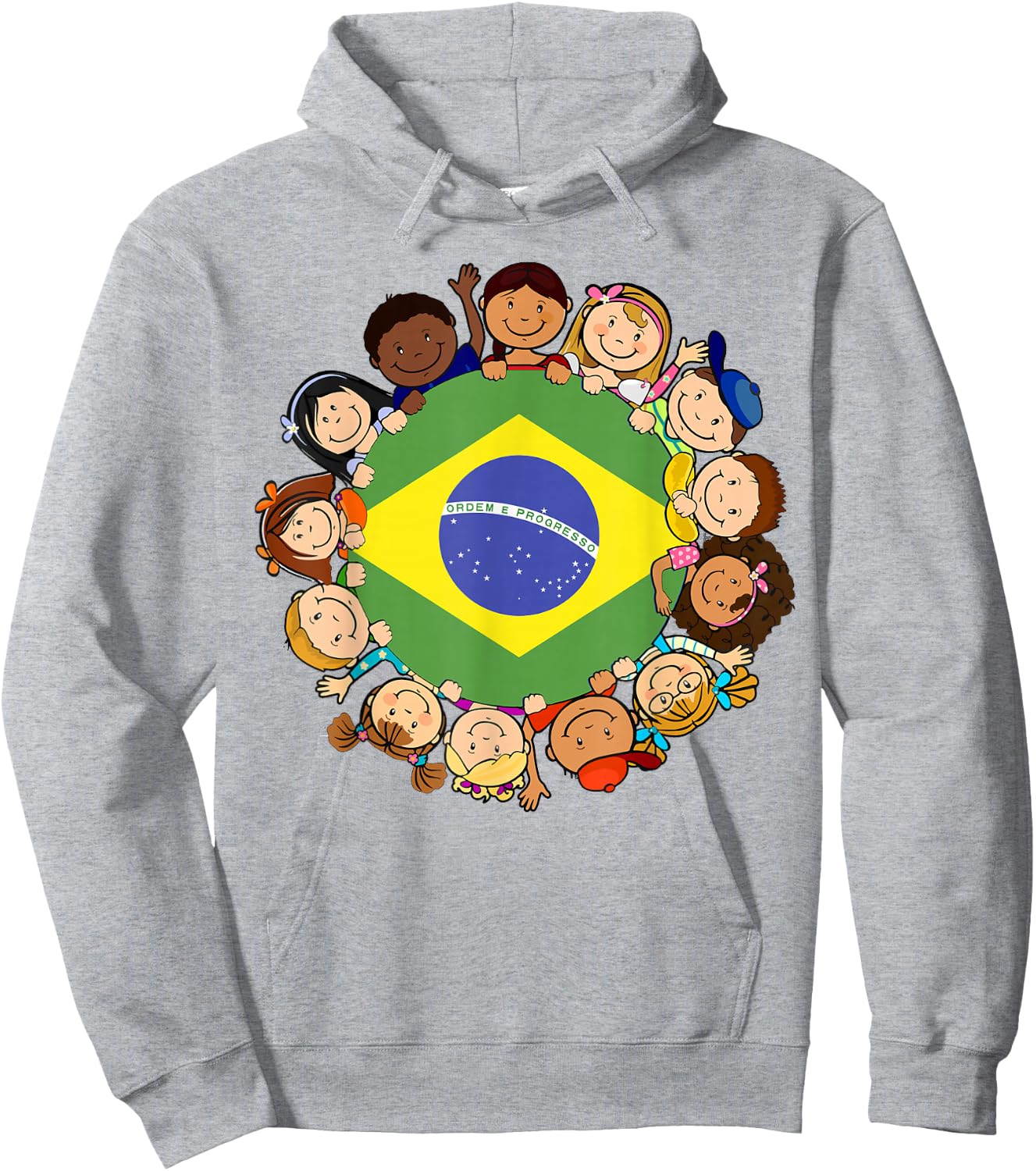 Brazil Kids Brazilian Flag Hispanic Heritage Month Girl Boy Hoodie - Hoodie | Ash