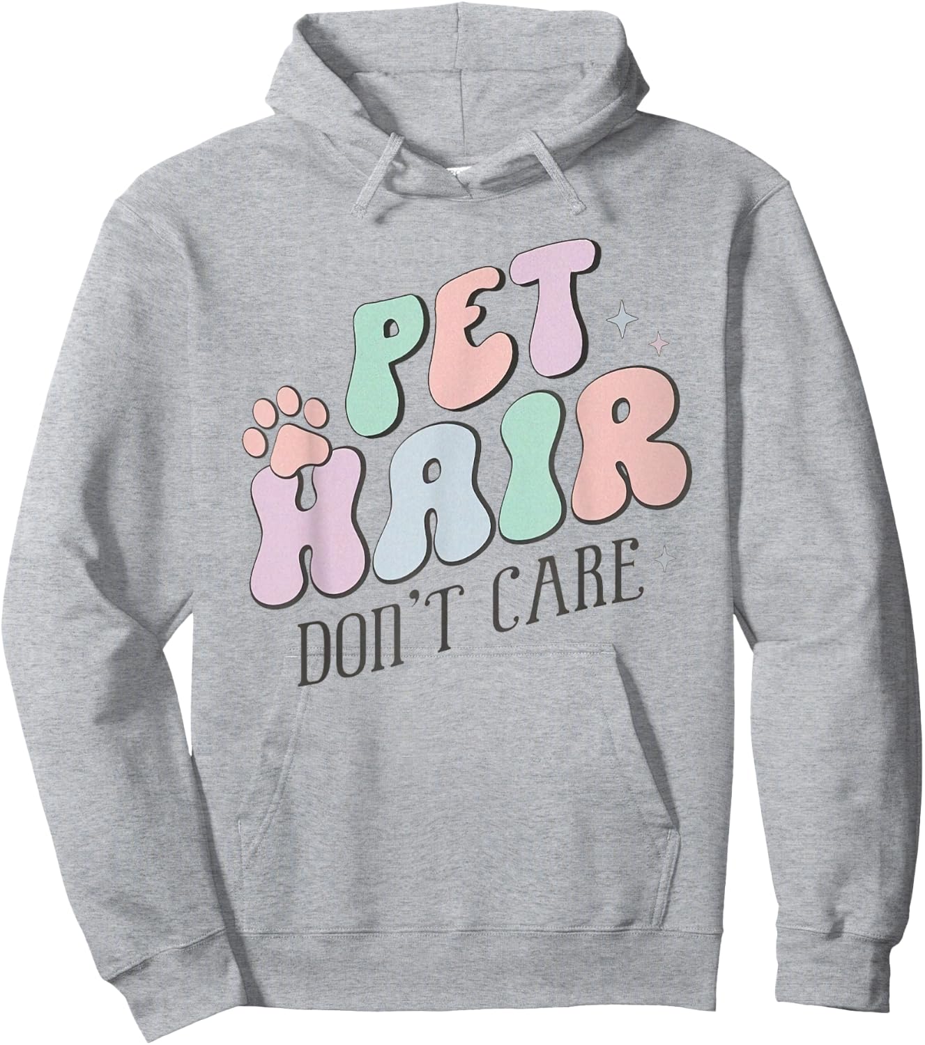 Retro Vet Tech Pet Hair Don't Care Veterinary Medicine Hoodie - Hoodie | Ash