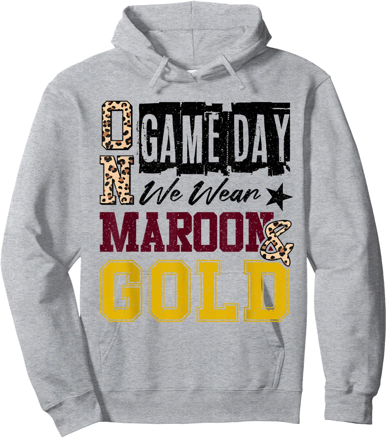 On Gameday Football We Wear Maroon and Gold School Spirit Hoodie - Hoodie | Ash