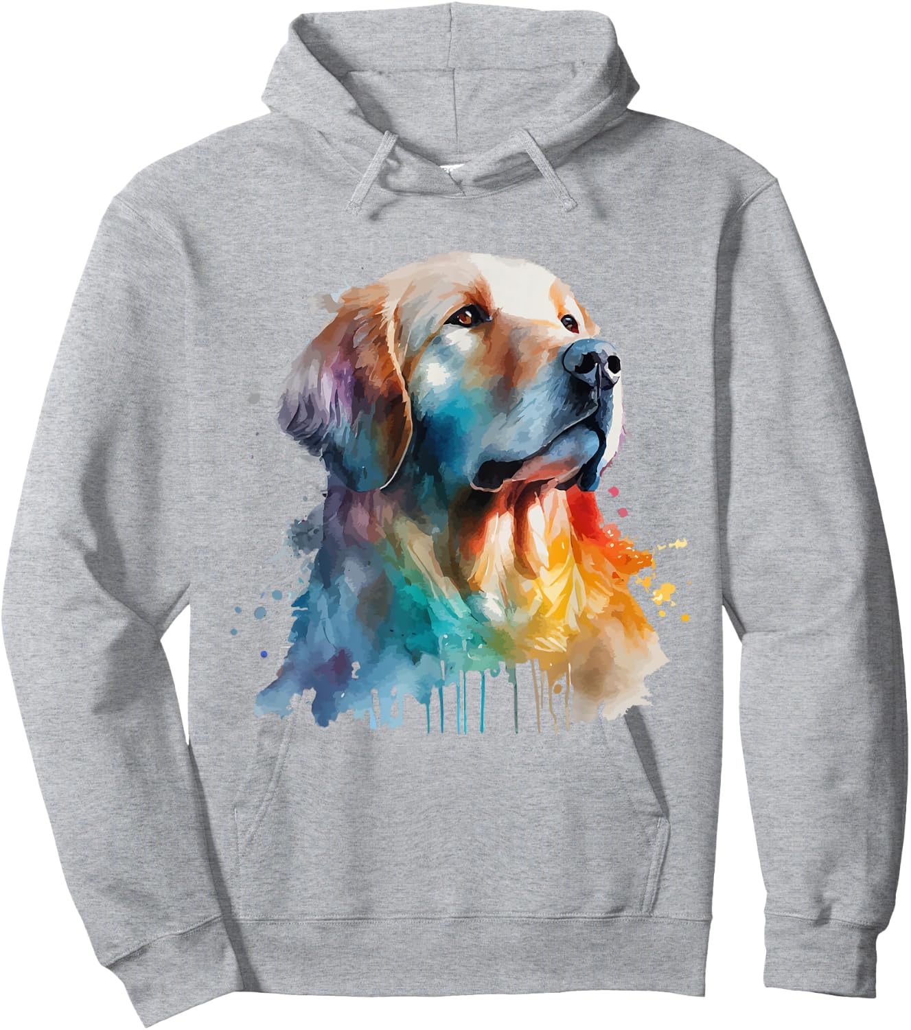 Golden Retriever Colorful Pop Art Tie Dye Watercolor Hoodie - Hoodie | Ash