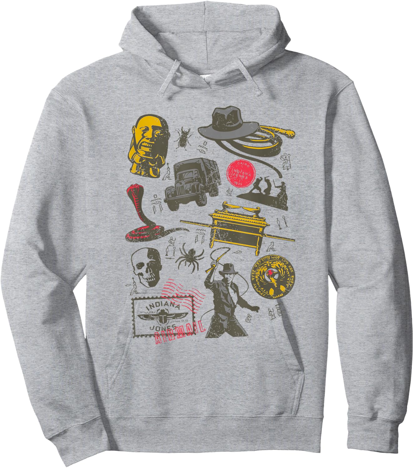 Indiana Jones Raiders of The Lost Ark Adventure Icons Hoodie - Hoodie | Ash