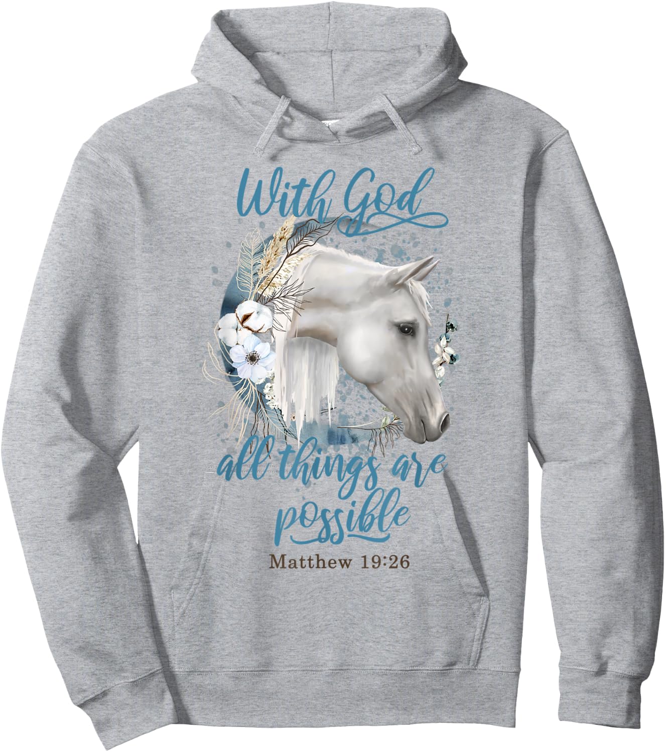 Horse Flowers Horseback Riding Christian Horse Owner Hoodie - Hoodie | Ash