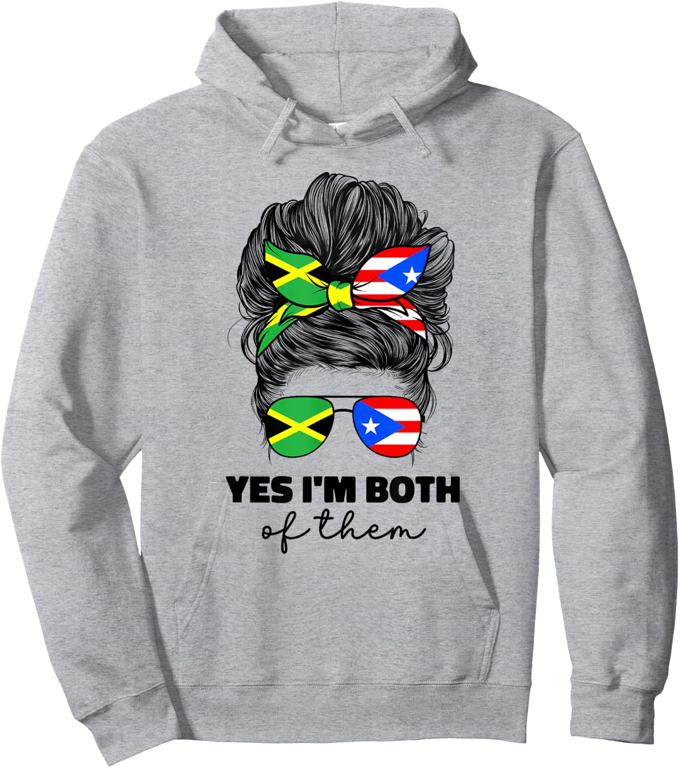 Half Jamaican And Puerto Rican Rico Jamaica Flag Gril Funny Hoodie - Hoodie | Ash