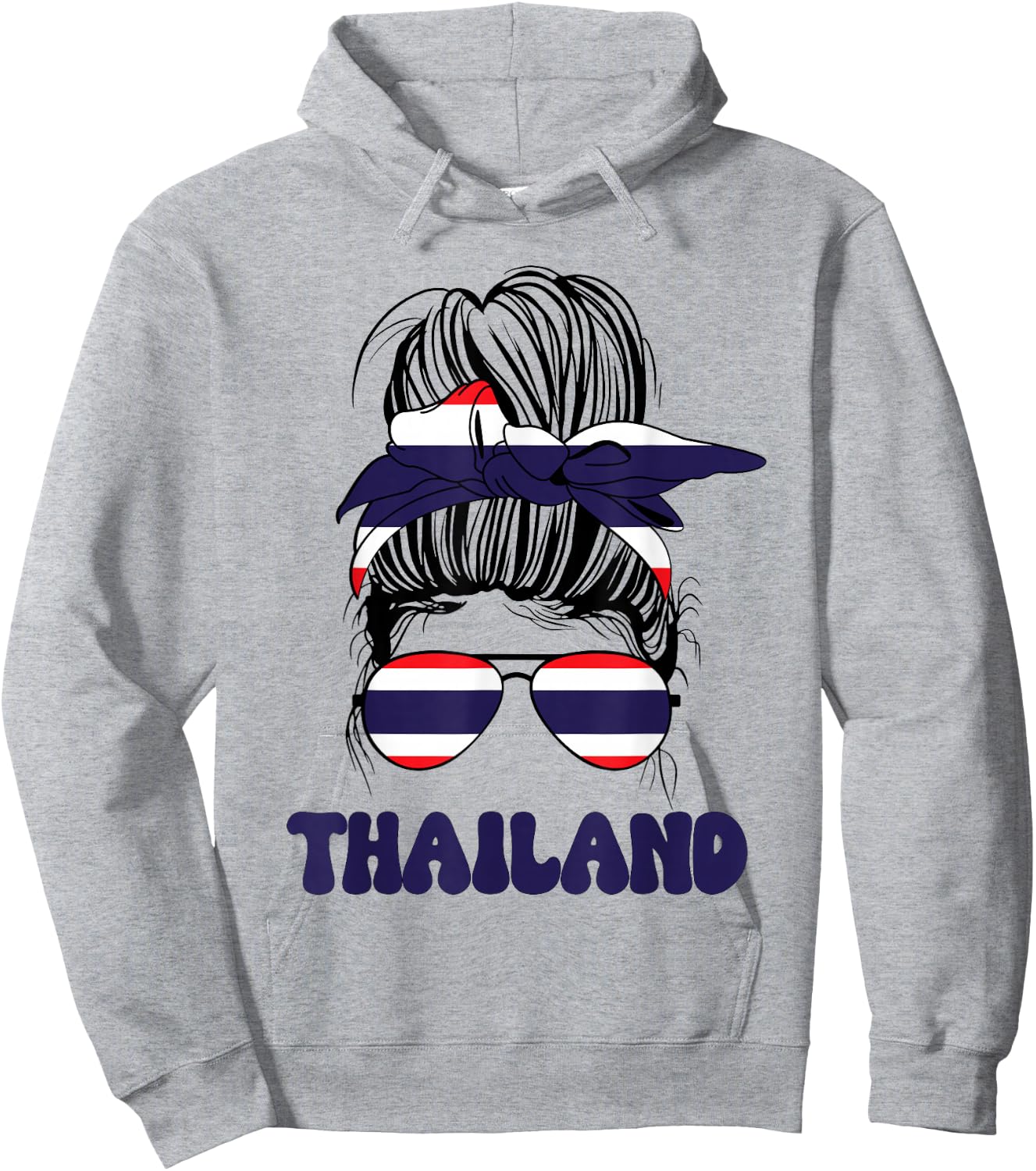 Thai Women Messy Bun, Thailand Flag For Thai Girls Hoodie - Hoodie | Ash