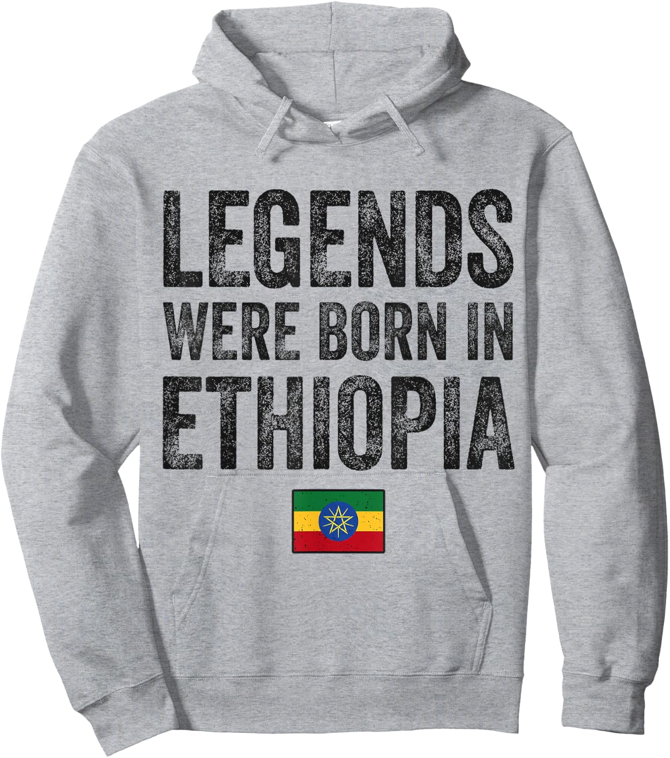 Legends Were Born In Ethiopia Ethiopian Flag Pride Roots Hoodie - Hoodie | Ash