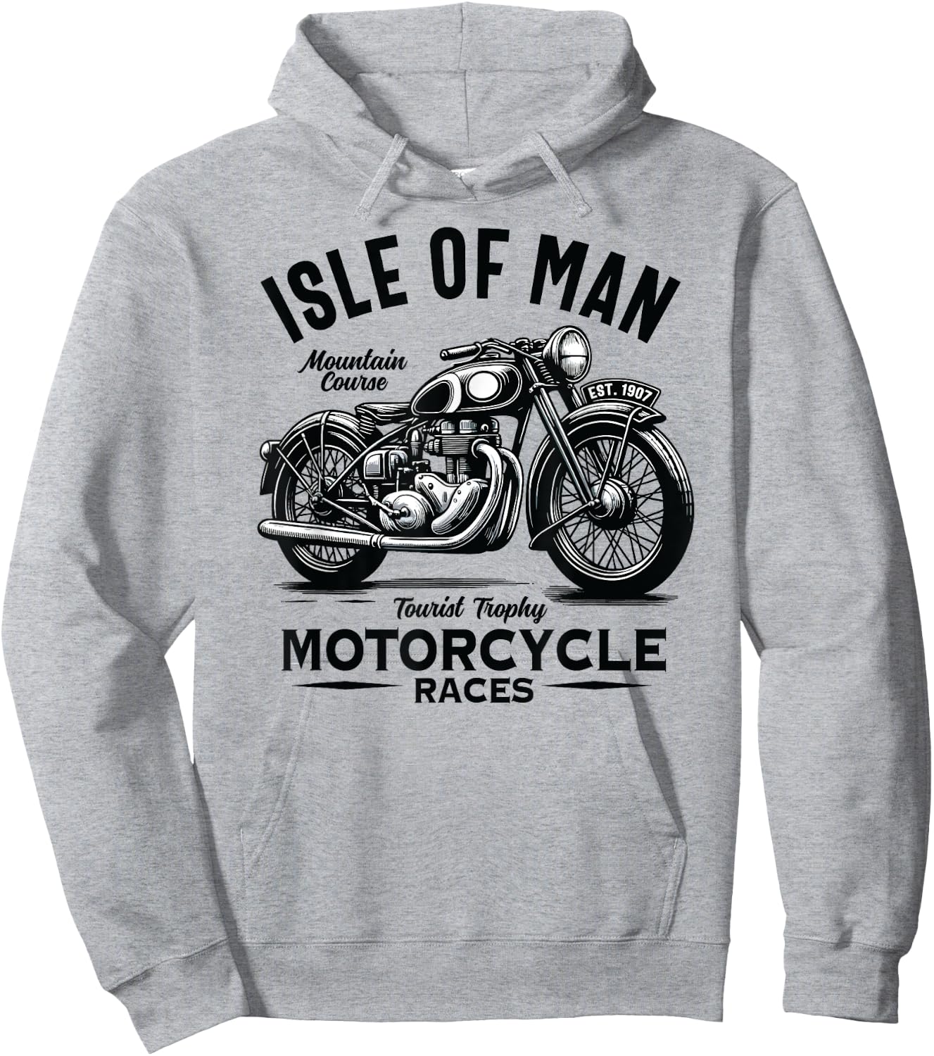 Isle of Man TT Races Vintage Motorcycle Retro Design Hoodie - Hoodie | Ash
