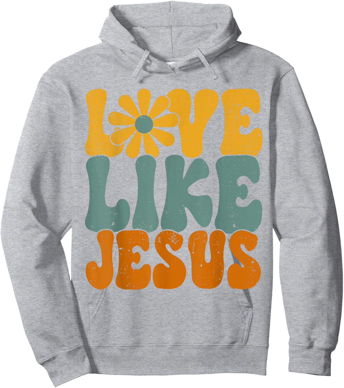 Christian Retro Love Like Jesus Religious Faith God 70s Hoodie - Hoodie | Ash