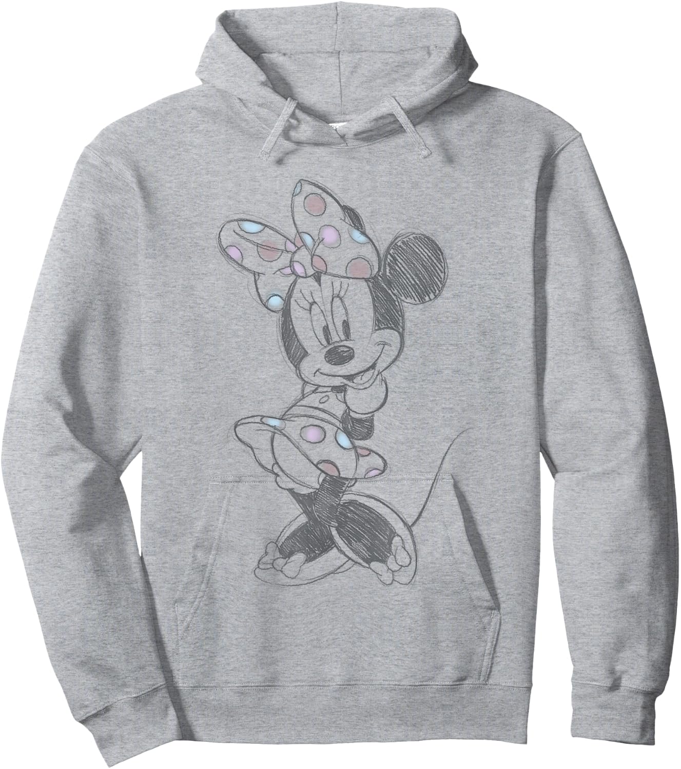 Disney Minnie Mouse Vintage Sweetie Pastel Polka Dot Sketch Hoodie - Hoodie | Ash