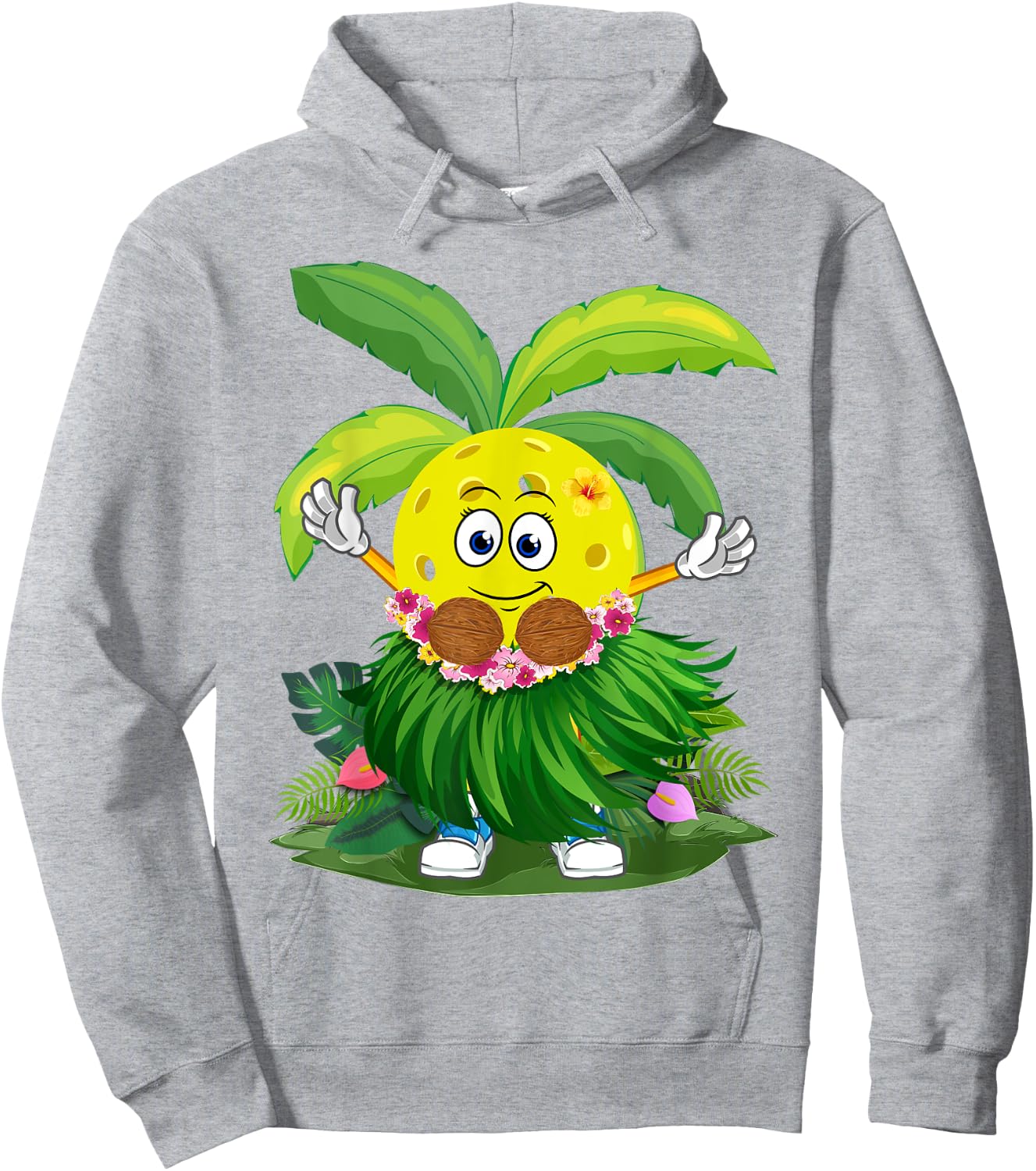 Cute Hawaiian Pickleball Ball Tropical Beach Summer Vacation Men Women Kids Hoodie - Hoodie | Ash