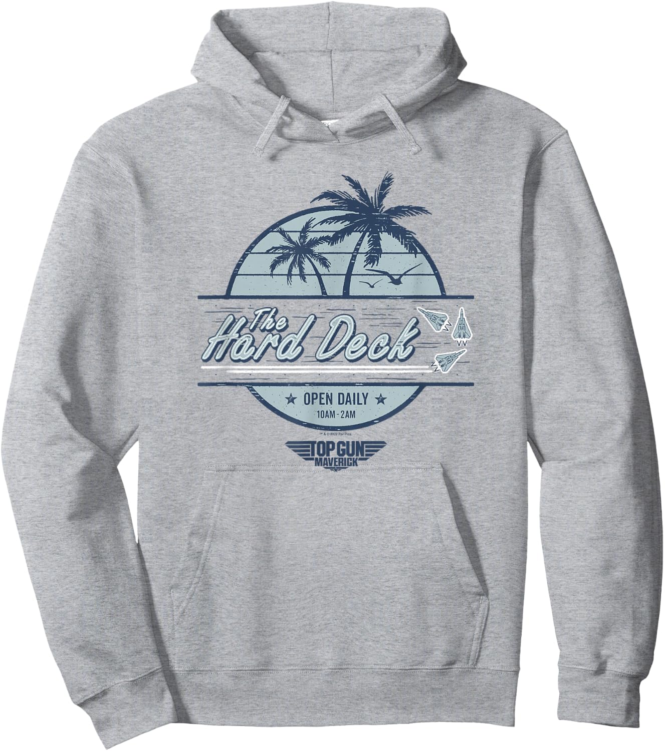 Top Gun: Maverick The Hard Deck Palm Trees Logo Small Hoodie - Hoodie | Ash