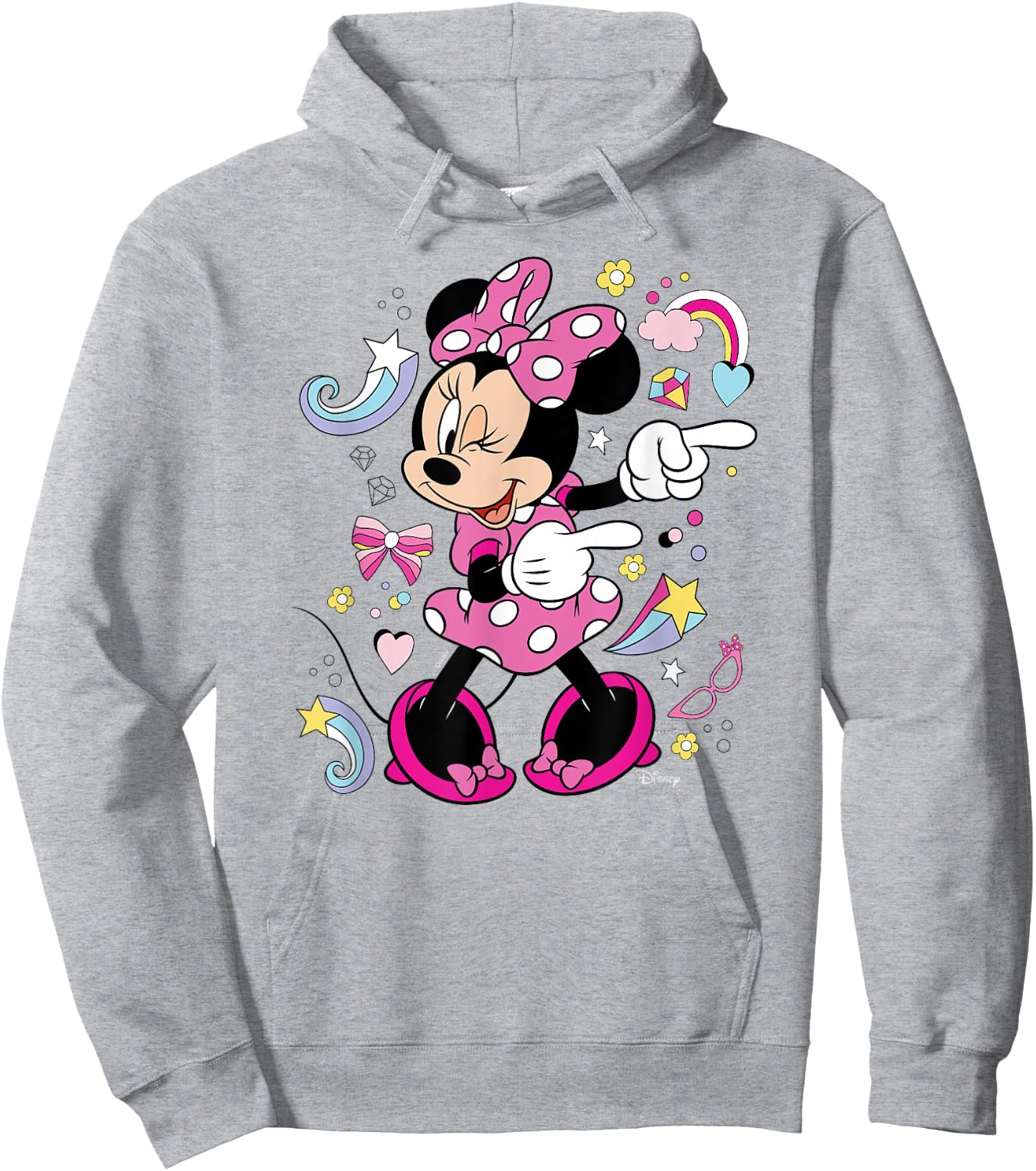 Mickey & Friends- Minnie Mouse Graphic Only Hoodie - Hoodie | Ash