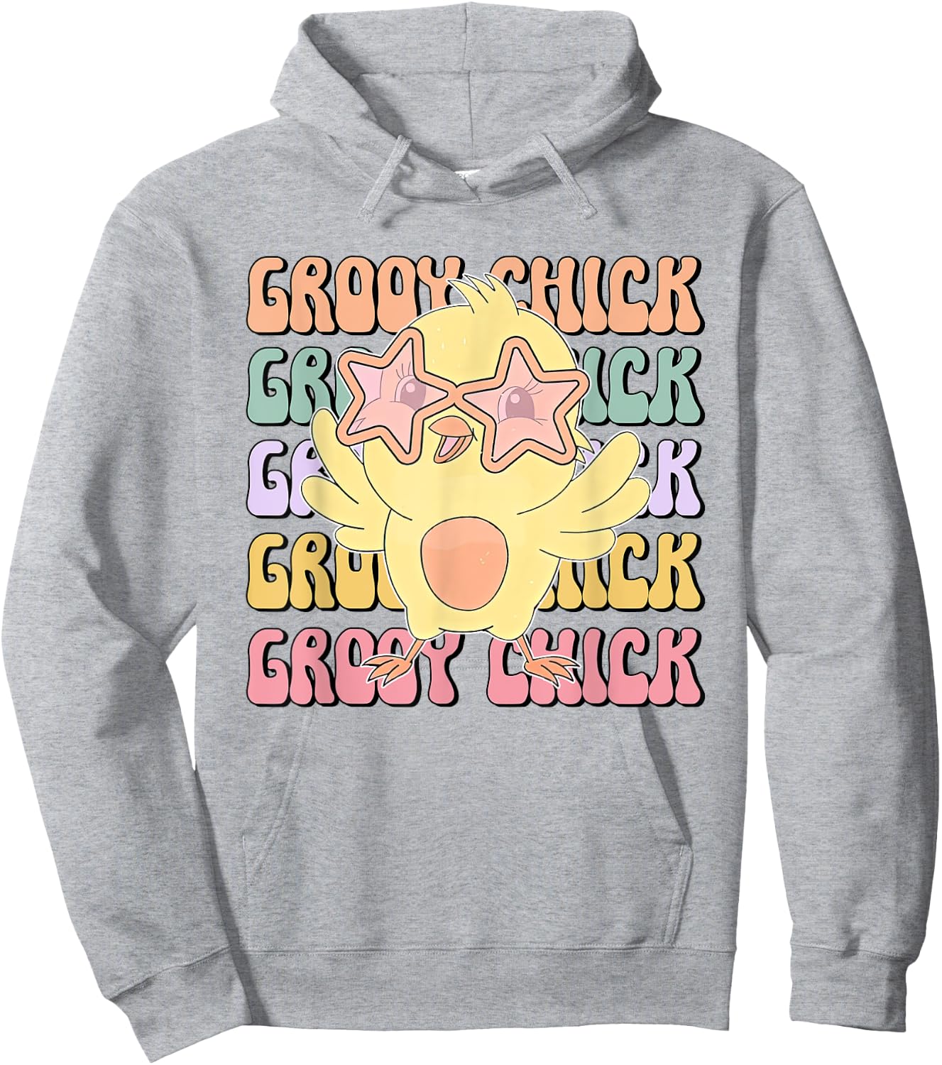 One Groovy Chick Retro Chick Costume Glasses Cute Easter Day Hoodie - Hoodie | Ash