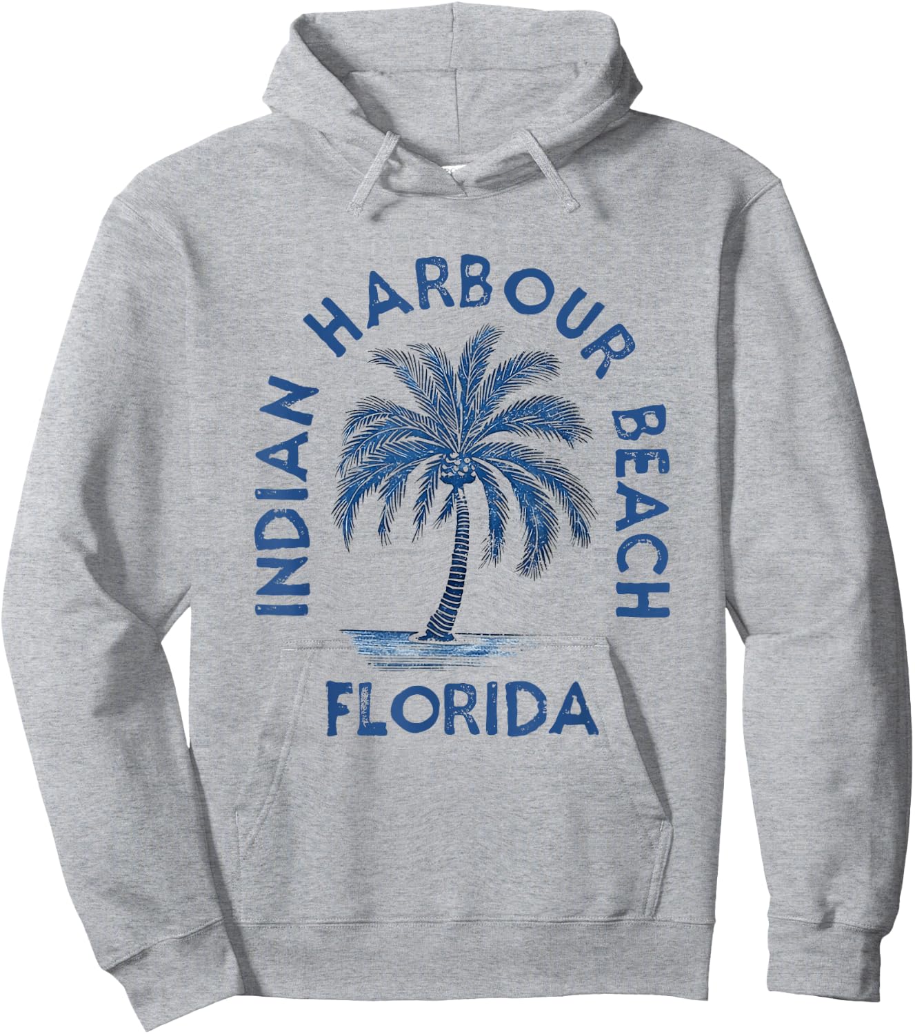 Vintage Indian Harbour Beach Florida Palm Tree FL Retro Men Women Hoodie - Hoodie | Ash
