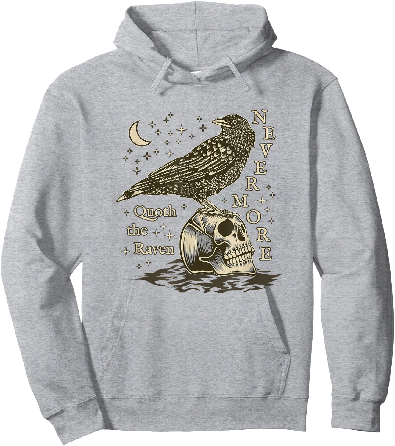 Nevermore The Raven Edgar Allan Poe Dark Academia Literature Hoodie - Hoodie | Ash