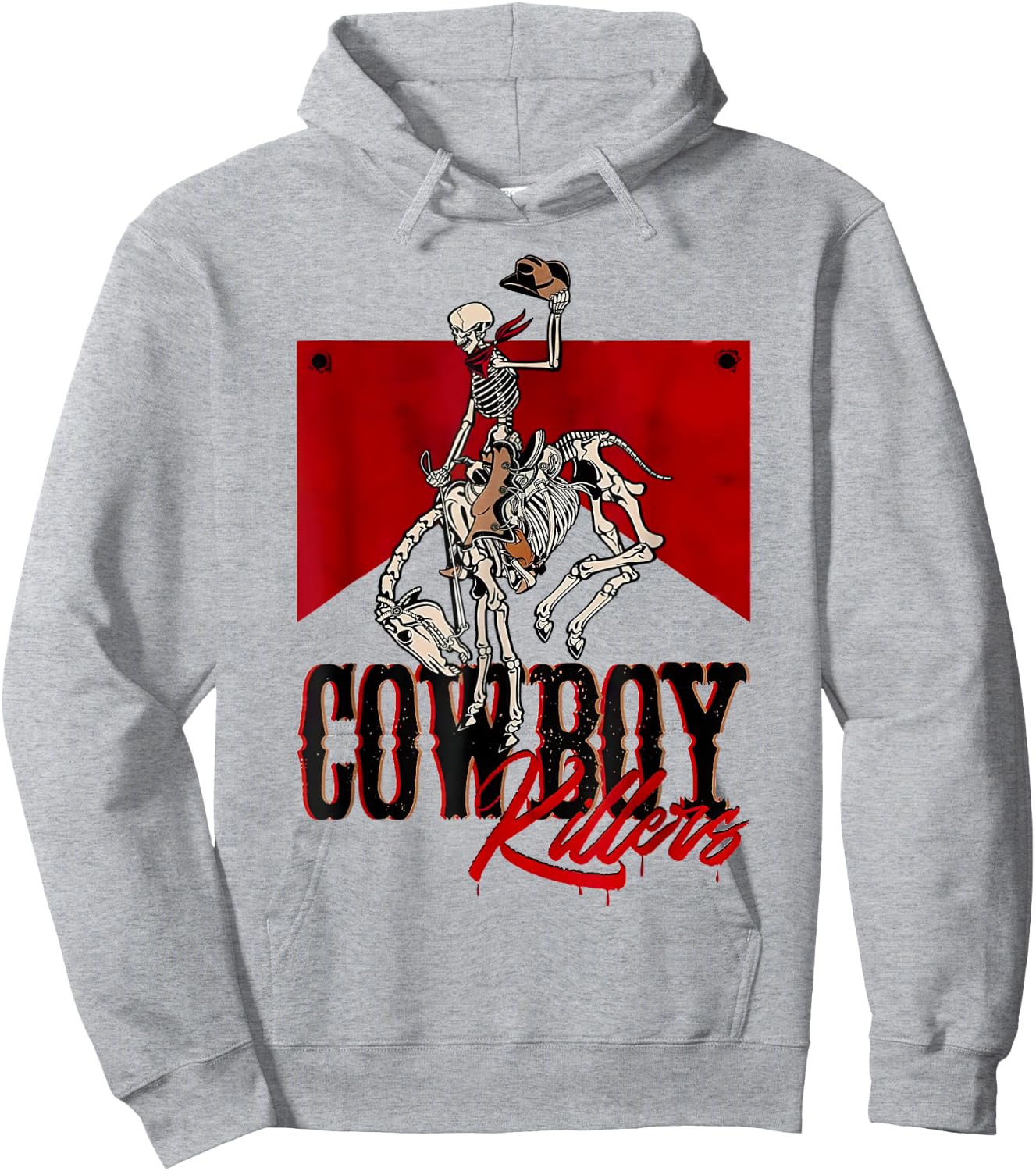 Cowboy Kller Vintage Skeleton Boho Western Country Hoodie - Hoodie | Ash