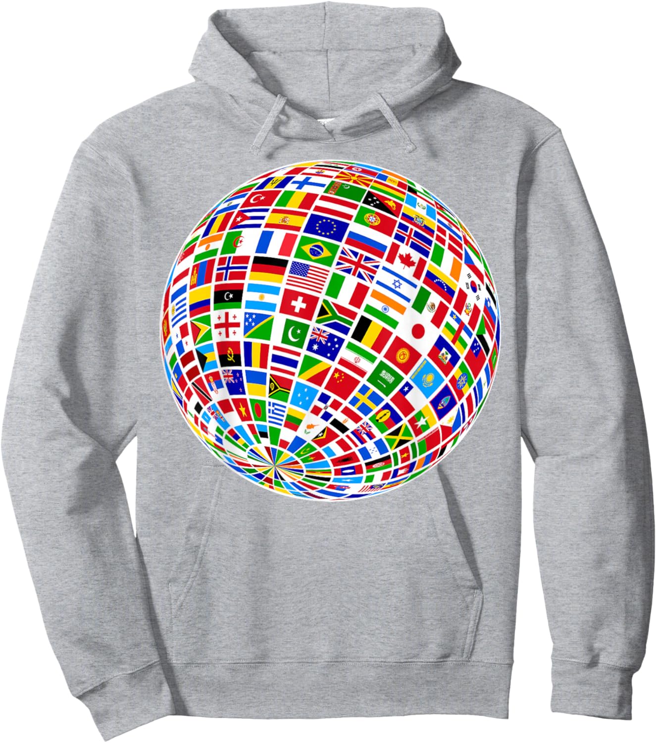 Flags The Countries of the World Globe Earth World Flags Hoodie - Hoodie | Ash