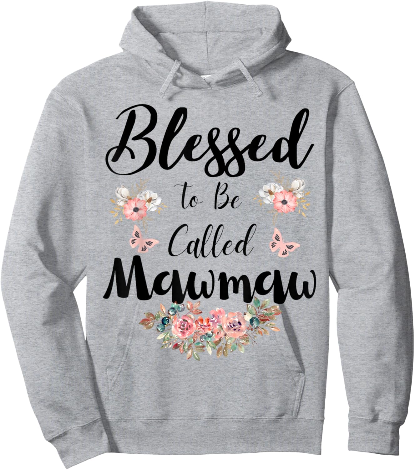 Blessed To Be Called Mawmaw Women Floral Cute Mothers Day Hoodie - Hoodie | Ash