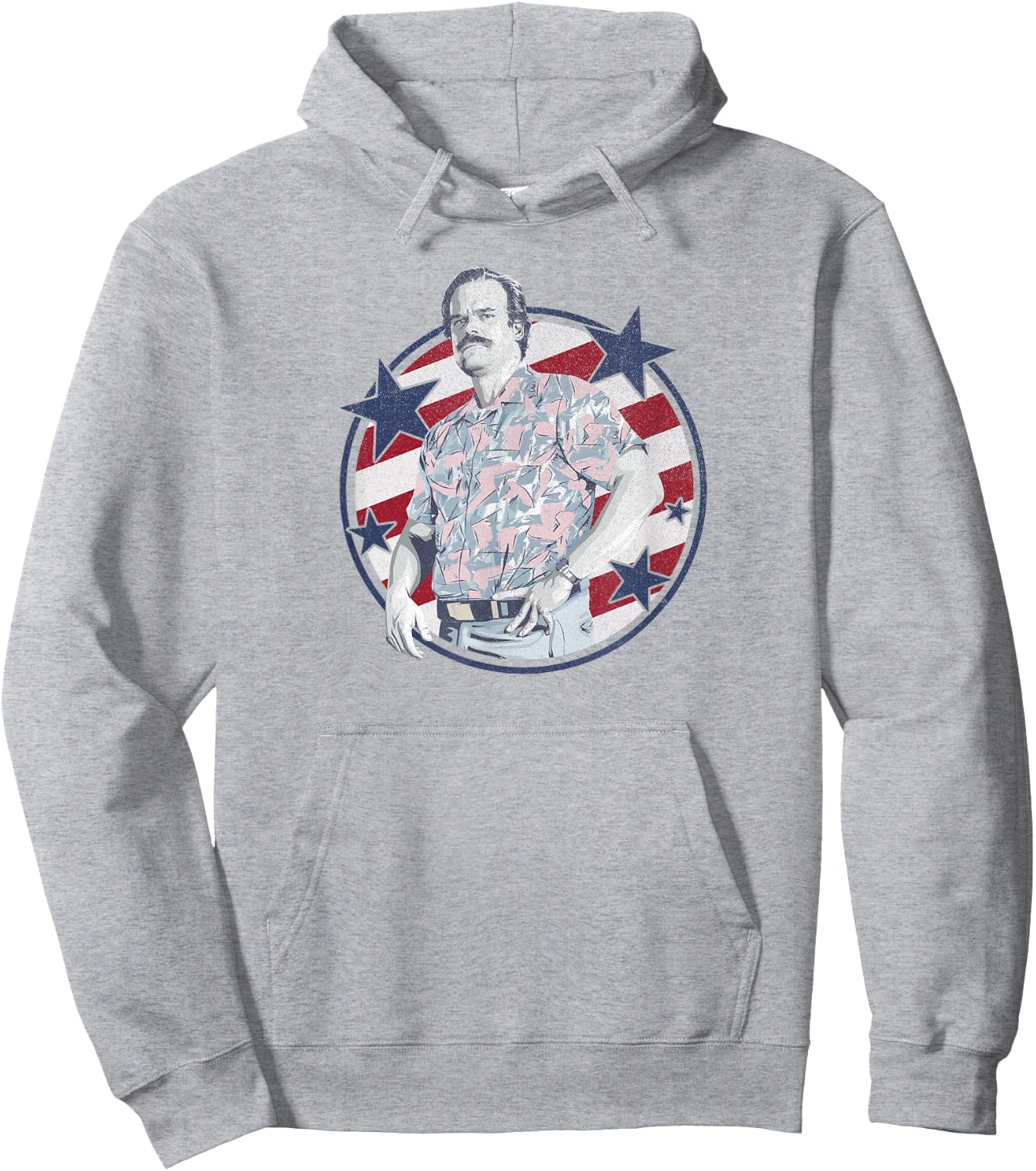 Stranger Things Jim Hopper Country Pride Logo Americana Hoodie - Hoodie | Ash